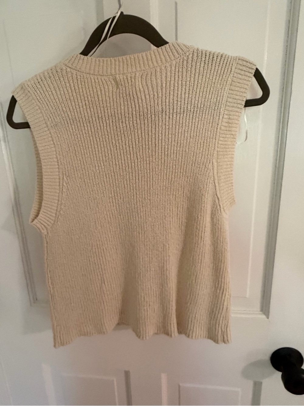 Song of Style Cream Knit Button Vest with Gold Buttons - Picture 3 of 4
